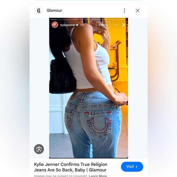 NWT Kylie Jenner true religion jeans